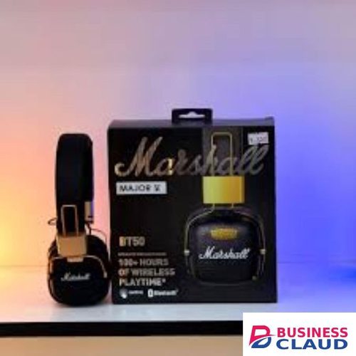Marshall Major V BT50 Wireless Bluetooth Headphones for iPhone, Android, Laptop – Deep Bass & Mic