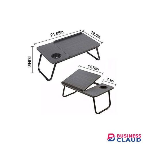 Wooden profile 5 levels Adjustable angle foldable study table or laptop table with cup slot