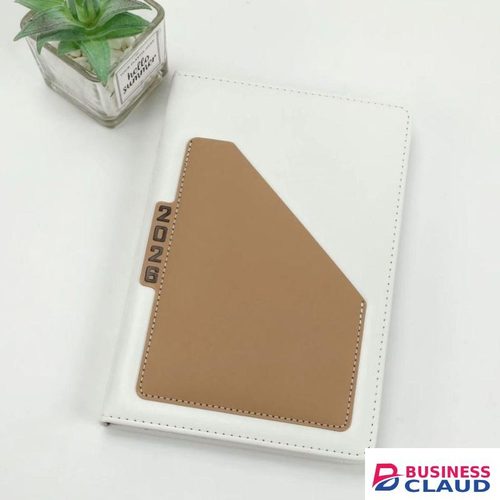 Executive 2026 Diary A5 Journal Notebook Official WHITE & BROWN Leather Pouch