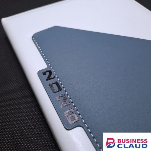 Executive 2026 Diary A5 Journal Notebook Official WHITE & BLUE Leather Pouch