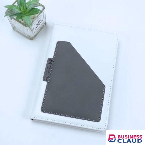 Executive 2026 Diary A5 Journal Notebook Official WHITE & GREY Leather Pouch