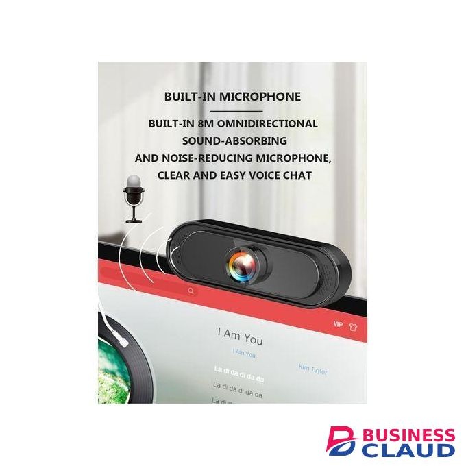 1080P HD USB Webcam With Microphone - Black