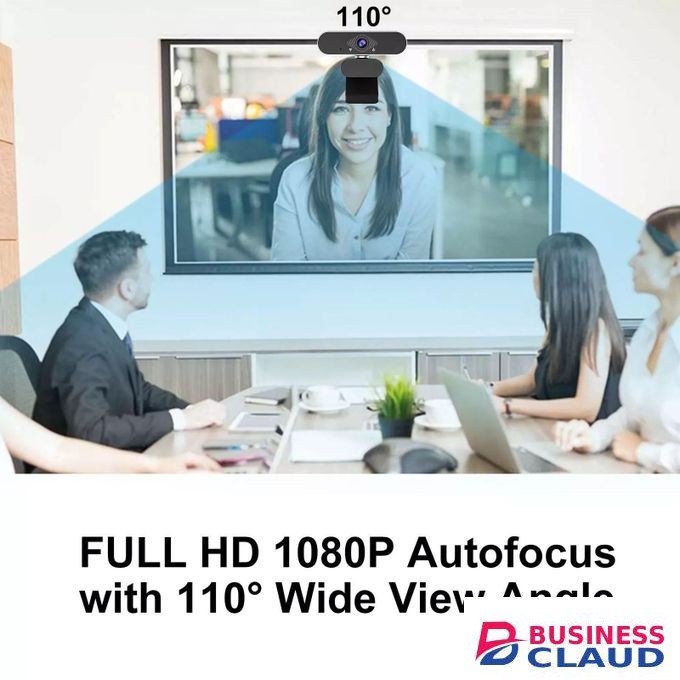 USB Webcam 1080P Full HD Auto Focusing Clip Web Cam Built-in Mic For Laptop Desktop PC + Mini Tripod Stand Microphone Video Call Streaming 1920x1080