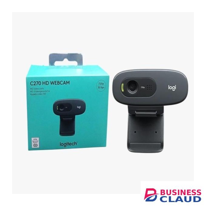 Logitech C270 USB HD Webcam 720p Video Quality, Smooth 30fps, Built-In Microphone With Noise Cancelling, Plug & Play Setup, Automatic Light Adjustment & Universal Clip For Online Video Meetings
