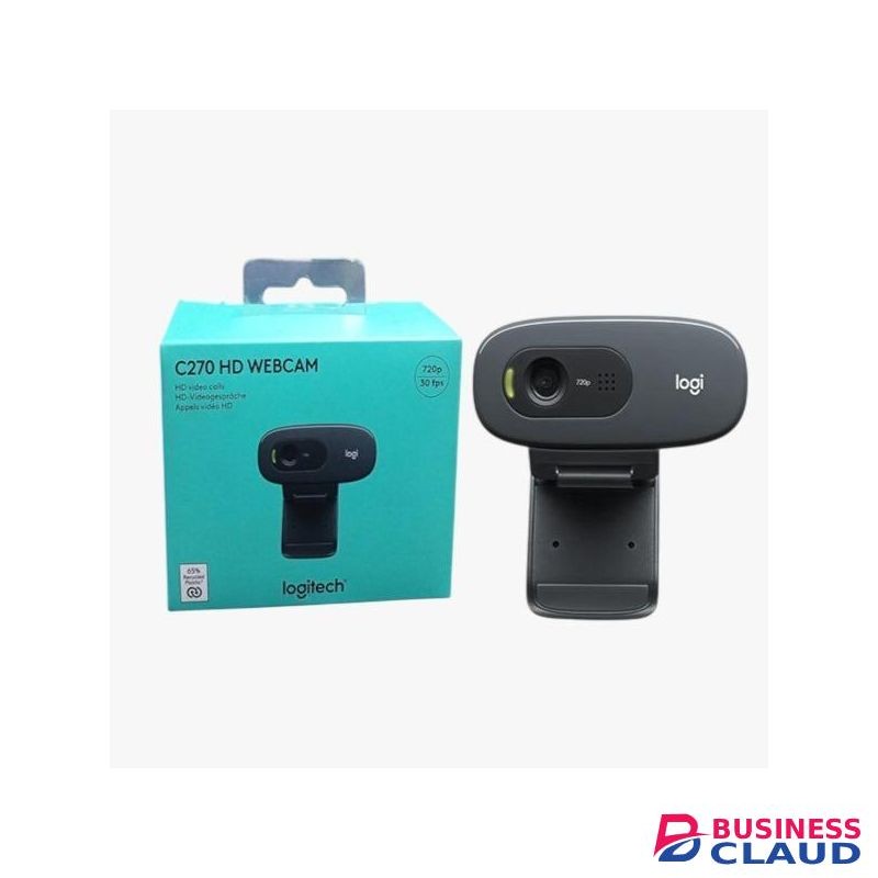 Logitech C270 HD Plug & Play USB Crystal Clear 720p Video At 30fps Webcam With Integrated Noise Cancelling Microphone