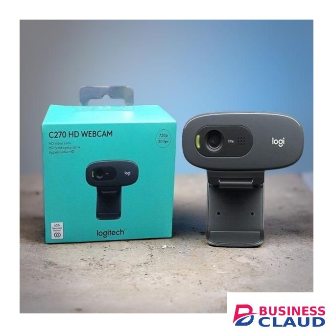 Logitech C270 HD 720p Online Meetings Crystal Clear Video Built-in Microphone Mic Video Calling Streaming Laptop Desktop Computer Webcam Web Camera
