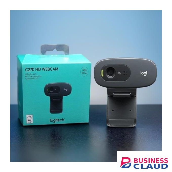 Logitech C270 HD 720p Crystal Clear Calls Noise Reduction Wide Angle Built-in Microphone Mic Video Calling Streaming Laptop Desktop Computer Webcam Web Camera
