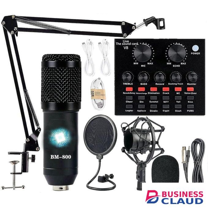 BM800 Microphone + V8 Live Sound Card For Online Sermons