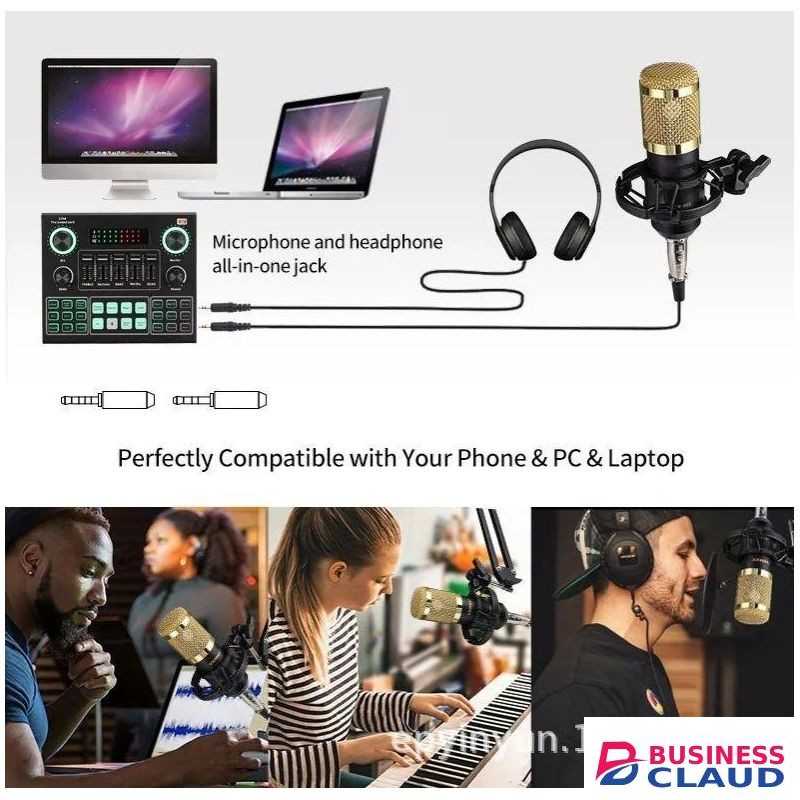 BM800 Streaming Microphone + V9 USB Mixer
