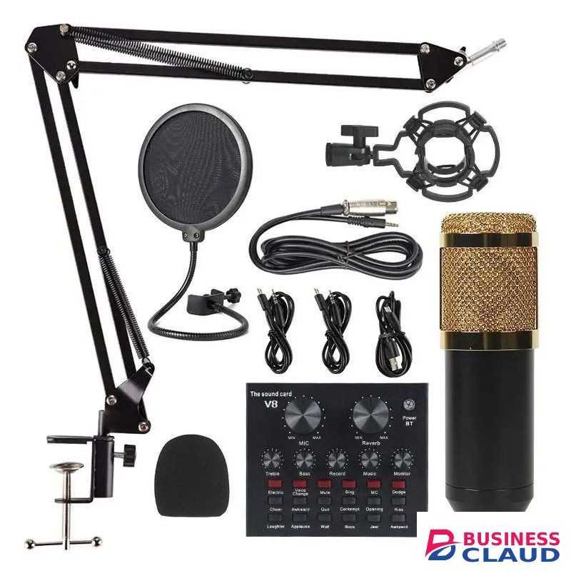 BM800 Mic & V8 Sound Card Combo for Podcasting & Live Streaming