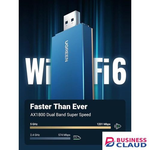 Ugreen AX1800 WiFi 6 Adapter USB 3.0 5G 2.4G Dual Band High-Speed Wireless Network Dongle 802.11AX Built-in Driver& Antennas For PC Laptop Desktop Computer Support Windows 11/10 - CM499
