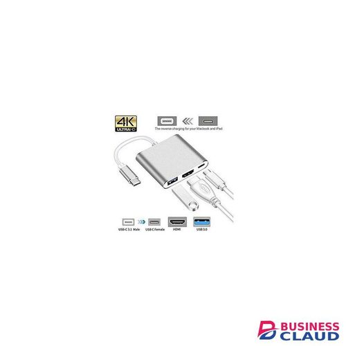 3 In 1 TYPE C USB3.0 + USB-C PD Charging + HDTV 4K HD Multiport Adapter USB HUB C Docking Station
