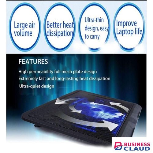 Electric Laptop Fan Cooler Notebook Cooling Pad Notebook Suitable 13"-15.6" Single Fan