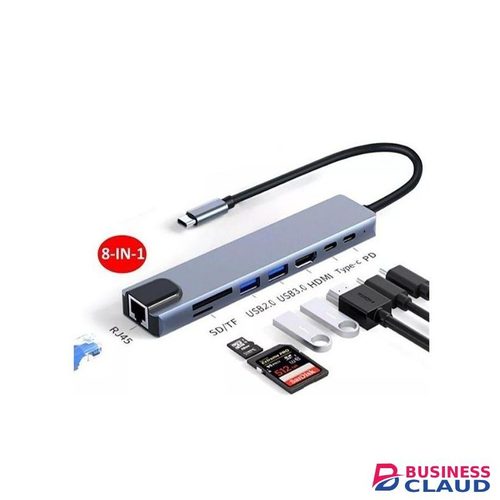 Reliable Connection High-Speed Data Transfer 8-in-1 USB Type C Hub Multiport Adapter Universal Laptop Docking Station