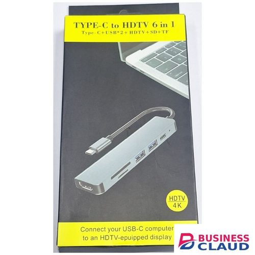 6 in 1 Multiport Dock for MacBook Laptop to HDMI 4k,2 USB 3.0 Ports SD/TF Card Reader 55W PD