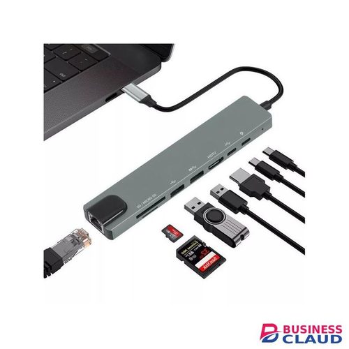 Premium Quality 8 in 1 USB-C Hub Docking Station with RJ45 HDMI USB 3.0 SD TF and PD Ports for Laptop and MacBook