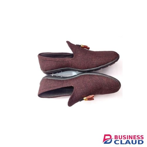 African Custom Made Shoes Dark Brown With A Golden Bell