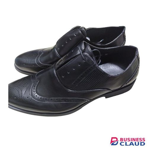 Black Men's Leather Oxford Brogue Shoes