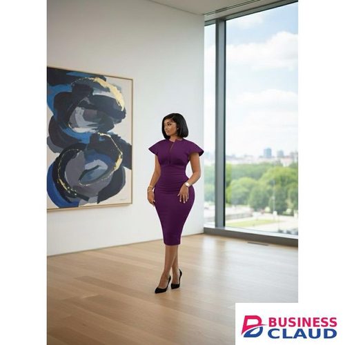 Purple dress with v neck