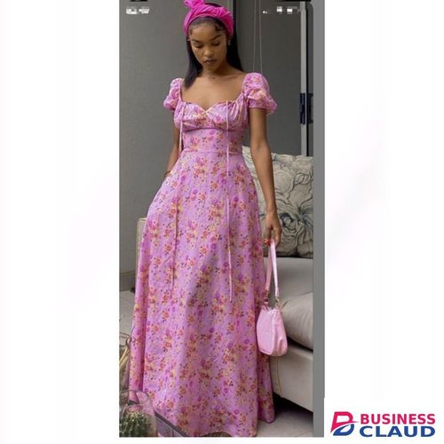 Elegant Stylish & Comfortable Women’s Maxi Elegant Dress – Perfect for All Occasions with belt- Pink