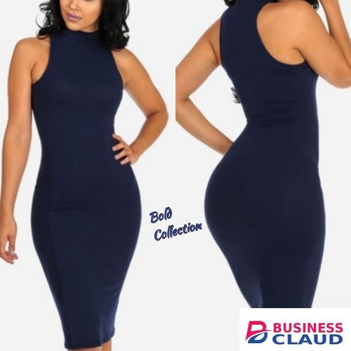 Sexy Ribbed Cotton Bodycon Dress(Hips 40-46inches)