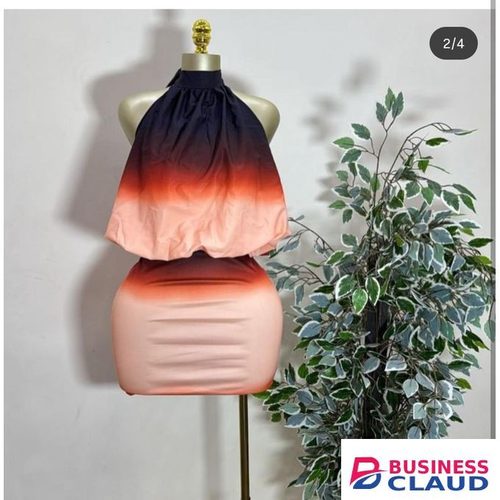 Eco Designs Women gradient halter minidress - sunset ombre