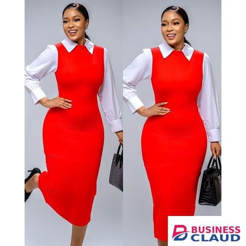 Red cotton dress with shirt