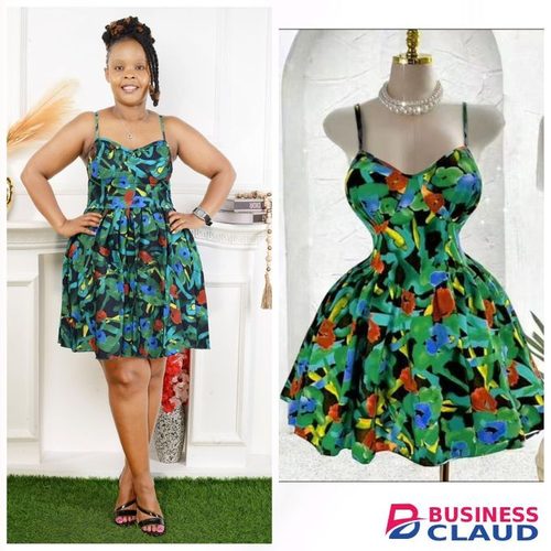 Elegant Ladies Floral Summer Dress – Fit & Flare Mini Dress for Women (Casual Party Wear)