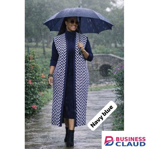Navy blue stretch sweater dress with cover up