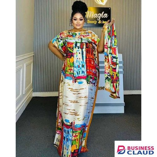 Free Size Elegant And Stylish All Occasions (Also maternity friendly) Silk Dera with Scarf- Multicolored