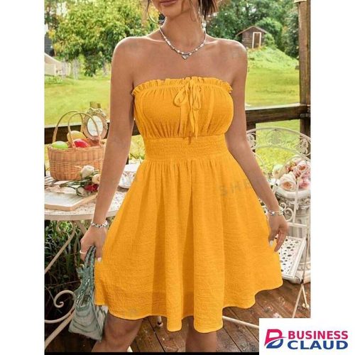 Ladies Cute Skater Dress/Summer Dress -Yellow