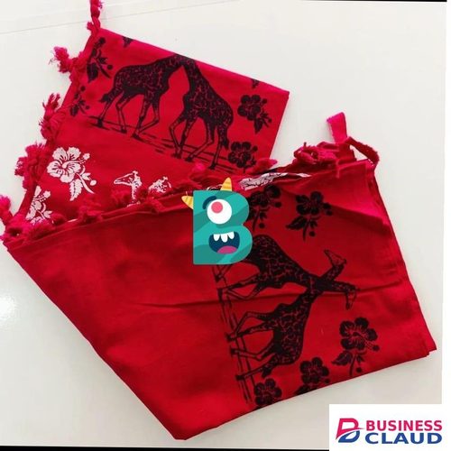 Pretty Quality Pure Cotton Printed Multi-Purpose Kikois Scarf Leso-Hot Pink