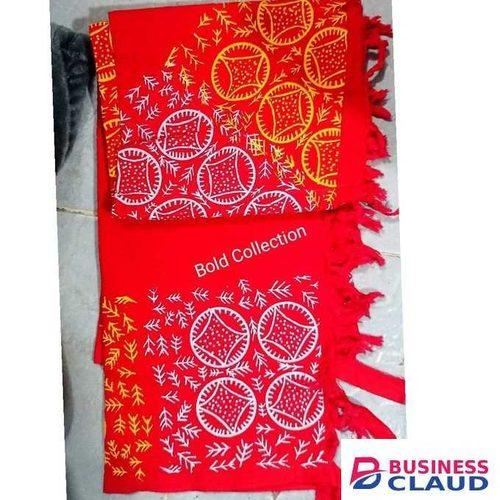 Pretty Quality Pure Cotton Printed Multi-Purpose Kikois Scarf Leso-RED
