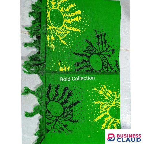 Pretty Quality Pure Cotton Printed Multi-Purpose Kikois Scarf Leso-Green