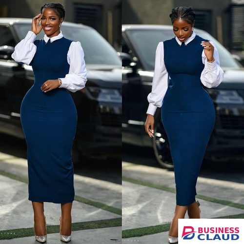 Navyblue dress with shirt