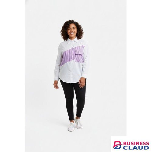 Ladies Fancy Shirt -Purple & White