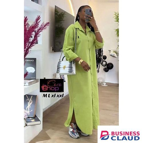 Lime Green Beautiful linen maxi dress