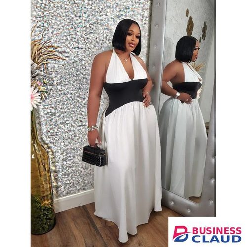 Elegant Stylish & Comfortable Women’s Maxi With Cleavage Elegant Dress – Perfect for All Occasions- White
