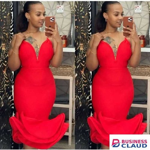 Red Jelie Bandage Deep V-Neck Dress for Women, Elegant Sexy High Quality Off Shoulder Evening Dress