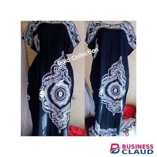 Beautiful Shinny Black Floral Shades Maxi Dera Dress(Size14/16/18