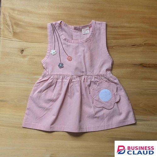 Round Neck Sleeveless Flower Print Dress - Pink