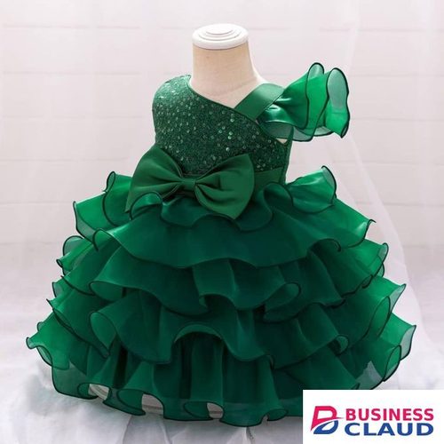 Emerald green baby girls princess dress