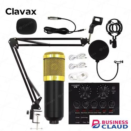 BM800 USB Condenser Microphone with V8 Sound Card – High-Fidelity Recording Mic for Music Production, Podcast, and Online Content