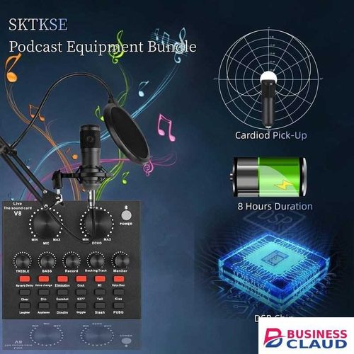 BM800 Studio USB Condenser Microphone with V8 Sound Card – Professional Mic for Music Production, Podcast, YouTube, and Live Streaming