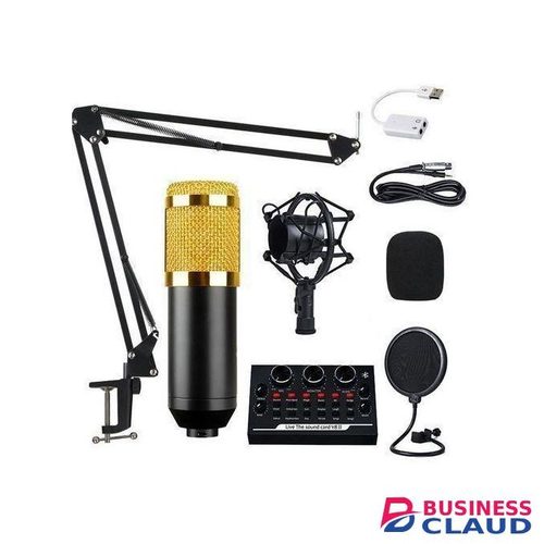 V8 Sound Card & BM800 Microphone Kit – Pro Studio Setup for Podcasts, Music & Live Streaming