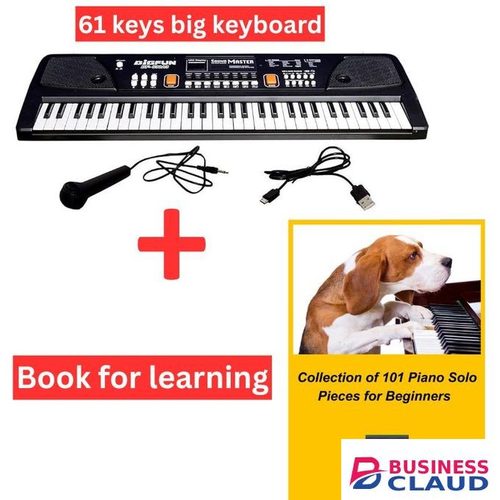 Businessclaud Books Sound Master 61-Key Electronic Keyboard + Microphone + USB Cable + Beginner Piano Book – Complete Learning Kit for Kids & Adults