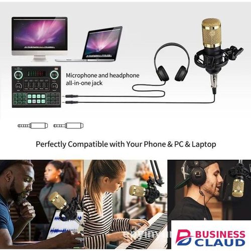 BM800 Studio Recording Microphone With V9 Sound Card Mixer For Singing And ce Overs
