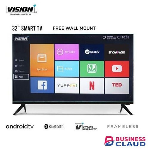 Vision Plus SMART ANDROID TV,FRAMELESS, 32 Inch, USB/HDMI PORTS With NETFLIX,YOUTUBE