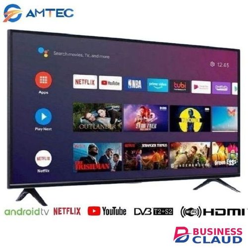 Amtec 32R1S,32" Inch Television Bluetooth ENABLED Smart Android TV, Frameless, BUILT-IN WI-FI, Inbuilt decoder for local channels,USB ports HDMI ports