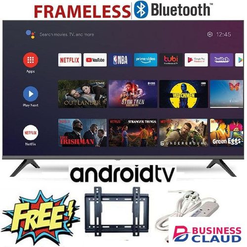 Glaze 32R1S 32" Inch Frameless Smart Android TV, Bluetooth, Wi-Fi Enabled, Inbuilt Decoder + TV Surge Protector+ Free Wall Bracket